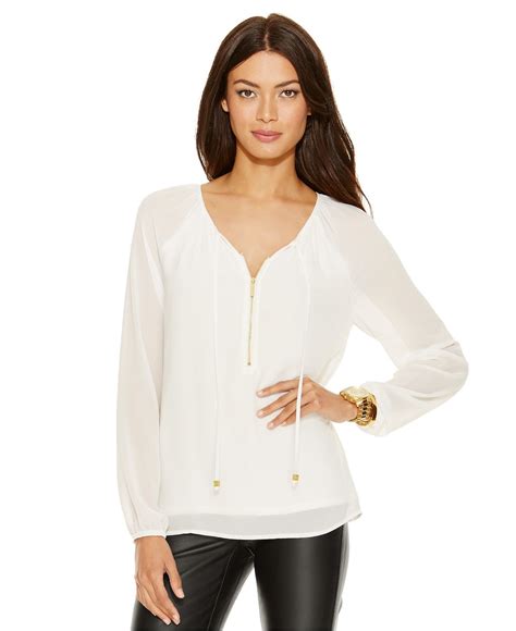 mk by michael kors women top with front zip|macy's Michael Kors.